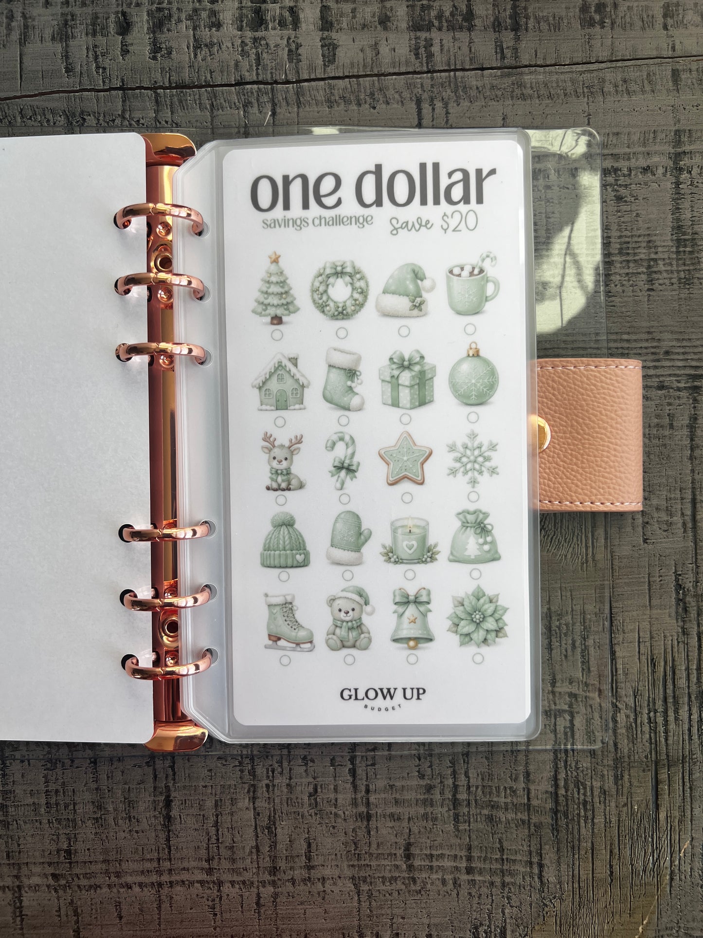 CHRISTMAS MINI SAVINGS CHALLENGE IN MINT GREEN