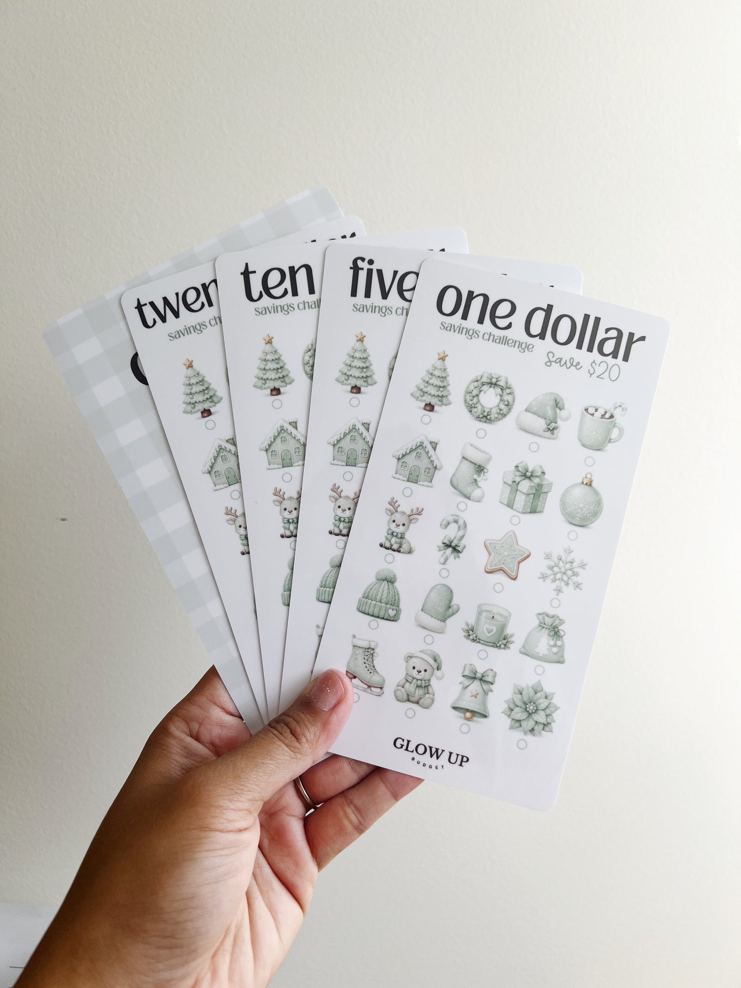CHRISTMAS MINI SAVINGS CHALLENGE IN MINT GREEN