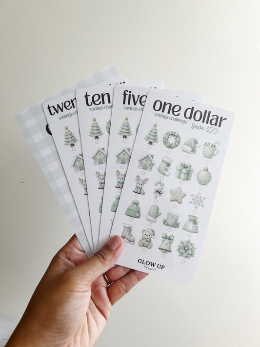 CHRISTMAS MINI SAVINGS CHALLENGE IN MINT GREEN